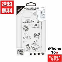 iPhone 16e用 クリアハイブリッドケース ミッキーマウス ディズニー ストラップホール付き アイフォンケース