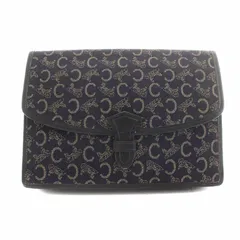 セリーヌ CELINE ヴィンテージ クラッチバッグ セカンドバッグ Cサルキー 総柄 レザー キャンバス 紺 ネイビー ■GY18 /MW ■OHのサムネイル