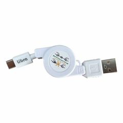 Libra 巻取り式 USB Type-Cケーブル 0.7m ホワイト 充電・データ転送対応 LBR-RTCWH