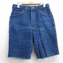 W32/古着 ショート パンツ ショーツ メンズ 80s ヒゲ BRANDERS コットン タロン 紺 ネイビー デニム spe 25jul09 中古 ボトムス 短パン シ