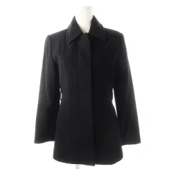 ビーシービージーマックスアズリア BCBGMAXAZRIA コート ステンカラー ミドル丈 比翼 ウール エレガント 小さいサイズ XS 黒 ブラック /CK1のサムネイル
