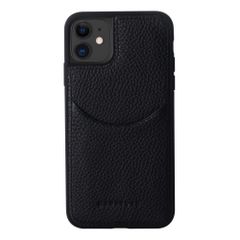 【在庫処分】本革 耐衝撃 スマホケース ケース スマホ コードホルダー 付き iPhone11 シュリンクカーフレザー ギフト マグネットなし HANATORA ブラック CPG-11-Black