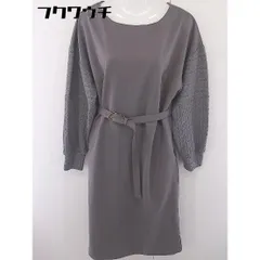 ◇ ◎ Doux archives ドゥアルシーヴ 切替 長袖 膝下丈 ワンピース サイズF チャコールグレー レディース  【中古】 【1201190000163】のサムネイル
