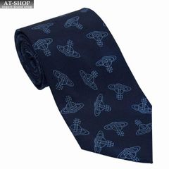 ヴィヴィアンネクタイ ヴィヴィアンウエストウッド Vivienne Westwood メンズ ネクタイ AW2024モデル 8.5cm オーヴ柄 NAVY-BLUE 誕生日 プレゼント ギフト