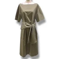 新品 未使用 タグ付き DES PRES デプレ ワンピース ひざたけ 半袖 ベルトリボン 後ろファスナー 綿 コットン 22-06-64-06701 茶色 ブラウン 36サイズ レディース 夏 久喜倉庫店 No.1250