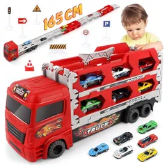 Joyreal 車 おもちゃ - 建設車両セット 1台収納車 6台ミニカーセット 車 玩具 はたらくくるま 2 3 4 5 6歳 働く車 玩具 子供 玩具 男の子 女の子 誕生日 プレゼント 子供 の 車 おもちゃ 知育玩具