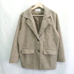 ◇ ⊇ ◎ solleim ソルレム 千鳥柄 長袖 ベルト付きジャケット サイズM ブラウン系 レディース E  【1412260005425】