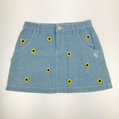 ▽▽PEARLY GATES パーリーゲイツ レディース  ひまわり柄 デニムスカート サイズ 1