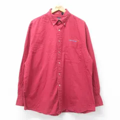 XL/古着 ランズエンド 長袖 ブランド シャツ メンズ 90s RETCONN 大きいサイズ コットン ボタンダウン 赤 レッド 25jul05 中古 トップス