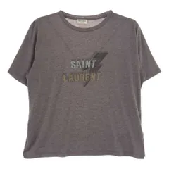 SAINT LAURENT サンローラン Ｔシャツ 500898 YB2LW PARIS パリ サンダーボルト ロゴ プリント 半袖 Tシャツ パープル系 M【中古】のサムネイル