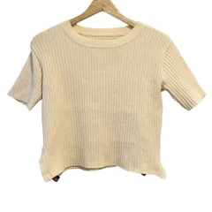 UNITED TOKYO(ユナイテッド トウキョウ) 半袖セーター サイズ1 S レディース - ピンクベージュ クルーネック