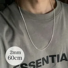 2㎜ シルバーネックレス チェーンネックレス メンズ ６０ｃｍ 喜平