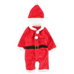 サンタロンパース クリスマス ベビーコスチューム サンタクロース ロンパース カバーオール 記念撮影 赤ちゃん 男の子 女の子 長袖