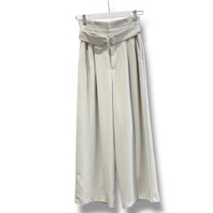 タグ付き 未使用品 JUSGLITTY ジャスグリッティー ベルト付きパンツ サイズ1 (S) ミントグリーン NO 42474900 ボトム ワイドパンツ ハイウエスト シンプル 無地 きれい系 レディース 夏 ゴーゴー古着マルイ草加店1243