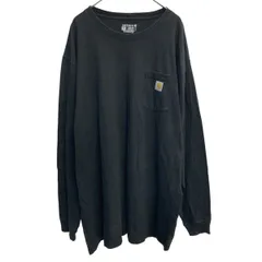 carhartt 長袖 無地Tシャツ 3XL ブラック カーハート ビッグサイズ ルーズフィット ワンポイントロゴ ロンT ロングTシャツ 秋物 a709-6717