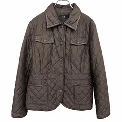 古着 23区 ニジュウサンク 少し薄手 中綿 キルティングジャケット 長袖 ポリ100%(フチ：合皮) 44(B88-92/H95-99/T160-164) ブラウン 茶色 レディース