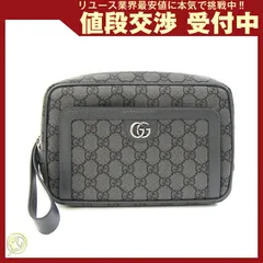  グッチ クラッチバッグ オフディア GGポーチ グレー 