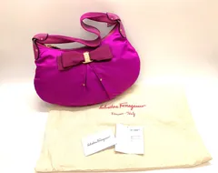 値下げ❗美品❗ ☆Salvatore Ferragamo☆ サルヴァトーレ フェラガモ ヴァラリボン  ワンハンド  ハンドバッグ ナイロンバック 紫 パープル  EZ-21　B667