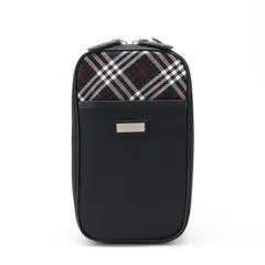 BURBERRY バーバリー BLACK LABEL ブラックレーベル ボディバッグ ショルダーバッグ 斜め掛け チェック柄 ナイロンキャンバス レザー ブラック 黒