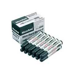 (まとめ) モナミ ホワイトボードマーカーB 丸芯黒 10501 1セット（12本）  【×30セット】