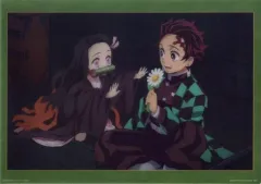 【中古】雑貨 竈門炭治郎＆竈門禰豆子/花 ビジュアルボード 「一番くじ 鬼滅の刃 ～鬼殺の志 弐～」 G賞