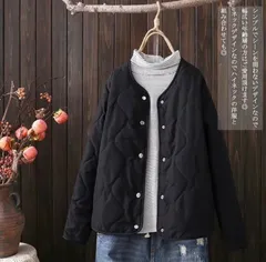 ノーカラー キルティングコート レディース ブラック　ベージュ　ピンクベージュ　冬 中綿 コート キルティング ジャケット 中綿コート ショート丈 ノーカラーコート キルティング ショートコート 無地 軽量 防寒 防寒コート 大きいサイズ ゆったり