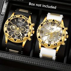 シリコンベルト×ゴールド ウォッチ 020 腕時計 メンズ ファッション 紳士用 おしゃれ オラオラ系 ヤクザ ヤンキー 派手