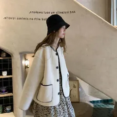 ジャケット ショート ボア ジャンパー レディース 冬 秋 ブルゾン アウター ノーカラー もこもこ 防寒 厚手 おしゃれ 羽織り 大きいサイズ オーバーサイズ 大人 カーディガン カジュアル xzjhfld#