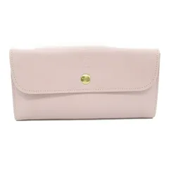 イルビゾンテ IL BISONTE 二つ折り長財布 二つ折り長財布 ライトピンク レザー ZIP長財布 レディース Used A