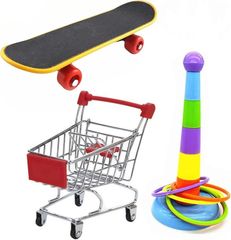 Tik Trunk TikTrunk インコ用おもちゃ ショッピングカート スケートボード トレーニング ボール 運動不足解消(3個セット)