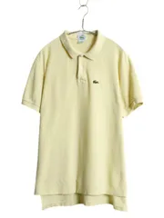 【お得なクーポン配布中!】 80s USA製 ラコステ 鹿の子 半袖 ポロシャツ メンズ XL 小さめ L 程/ ヴィンテージ 半袖シャツ ワンポイント カットソー トップス イエロー