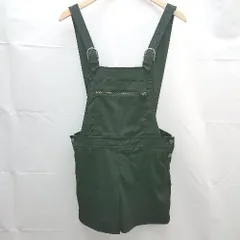 ◇ JEANASiS シンプル 無地 ソリット - オーバーオール　サロペット ショートオール フリーサイズ ブラック レディース E  【1303020016518】