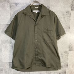USA製 INDIVIDUALIZED SHIRTS インディヴィジュアライズド シャツ 半袖 開襟シャツ コットンツイル オリーブ M