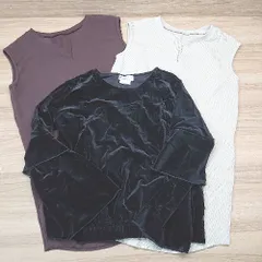 ◇ 《 CIAOPANIC TYPY まとめ商品 3点セット サイズF ベロア生地 ストレッチ 薄手 シンプル カットソー レディース 》 E  【1310300048978】