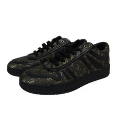 ジミーチュウ新品メンズJIMMY CHOOスニーカー黒金ロゴ柄42