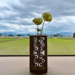 組子細工　一輪挿し　フラワーベース　天然木　スギ