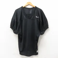 XL/古着 ナイキ NIKE 半袖 フットボール Tシャツ メンズ ワンポイントロゴ メッシュ地 Vネック 黒 ブラック 25may24 中古