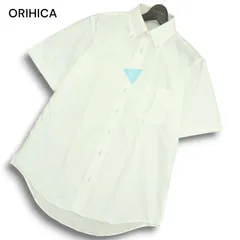 【新品 未使用】 ORIHICA オリヒカ 春夏 形態安定★ 半袖 ボタンダウン 格子柄 チェック シャツ Yシャツ Sz.L メンズ 白