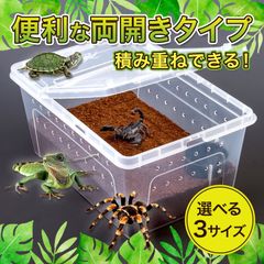 爬虫類昆虫類飼育 プラスチックケース大開き 横置き クリア 中　５個セット