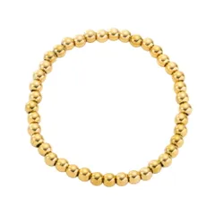 【ゴールド × 5mm】[Cream dot. クリームドット公式] ブレスレット レディース ステンレス製 金属アレルギー つけっぱなし サージカルステンレス メタルボール 伸縮ゴム 着脱簡単 5サイズ 大人のサムネイル