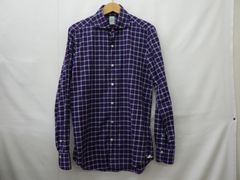 Finamore Napoli シャツ フィナモレ メンズ 男性用 長袖 ブルー系 チェック 中古品