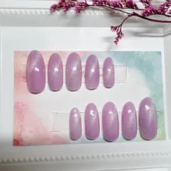 【太陽で色が変わる？】不思議なジェルネイルチップ　ピンクパープル