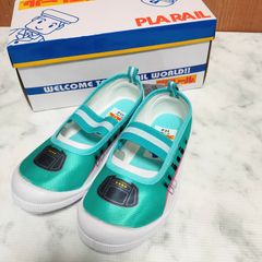 【新品】プラレール はやぶさ 新幹線 上履き 17cm 保育園 幼稚園 シューズ靴 緑