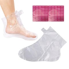 衛生用 介護 多用途 足袋 カバー 足キャップ フリーサイズ ビニール 透明 汚れ防止 男女兼用 防水 シール付き 約100枚入り (透明 フットカバー 使い捨て 足保護 100枚) 使い捨て足カバー DreaModes