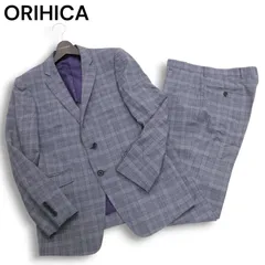 ORIHICA オリヒカ 通年 背抜き★ ストレッチ チェック セットアップ スーツ Sz.92Y5　メンズ グレー ビジネス