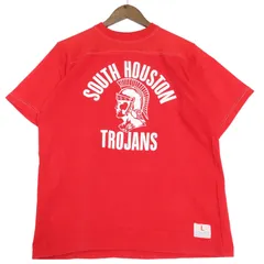 70年代 USA製 Champion チャンピオン フットボールＴシャツ レッド（メンズ L ）中古 古着 A4526