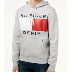 TOMMY HILFIGERトミーヒルフィガー BROOK プルオーバー パーカー 刺繍ロゴ グレー