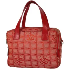 シャネル CHANEL ニュートラベルライン ハンドバッグ ココマーク 2WAY ショルダーバッグ ハンドバッグ ナイロンジャガード レッド A15973 レディース 【中古】