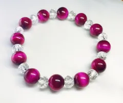 天然石ブレスレット ピンクタイガーアイ10㎜ パワーストーン金運仕事運77