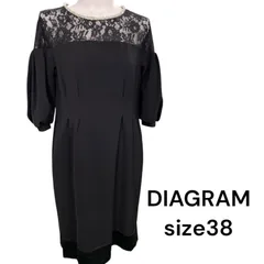 美品　ダイアグラム　DIAGRAM レース、ラインストーンが素敵　ブラック　ワンピース　38、M、9号　S5M210